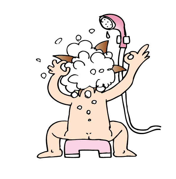 シャワー洗髪