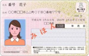 イラスト：マイナンバーカードの様式（表）