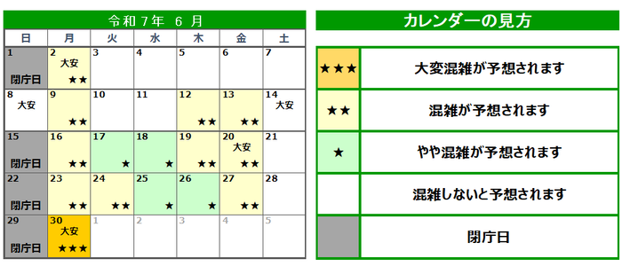 混雑予想カレンダー0706