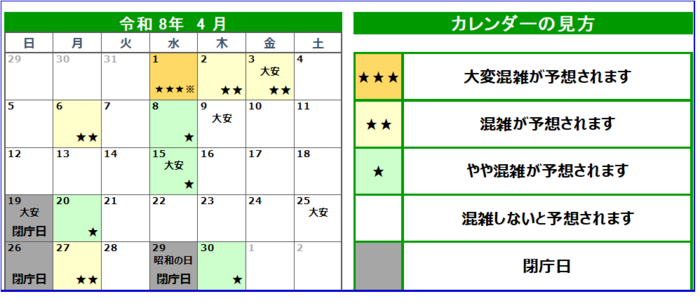 混雑予想カレンダー0804