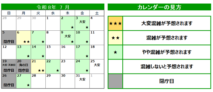 混雑予想カレンダー0807