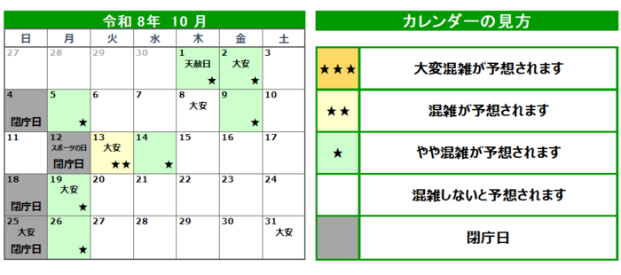 混雑予想カレンダー0810
