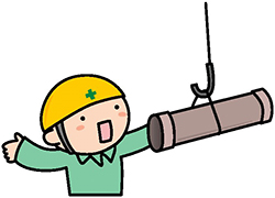 イラスト：鉛管の取り換えをする作業員