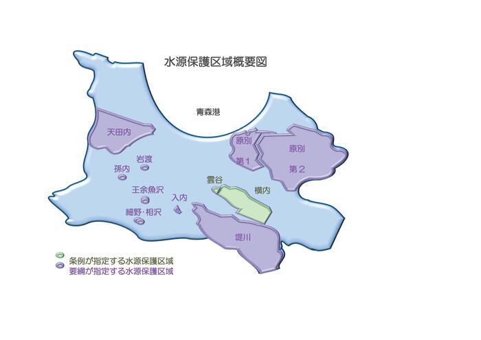 地図：水源保護区域概要図