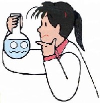 イラスト：フラスコを持つ女性