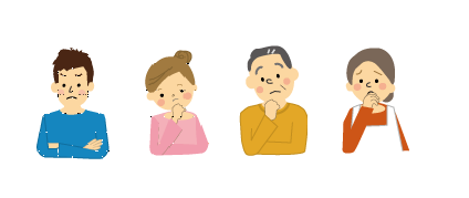 イラスト：悩んでいる顔
