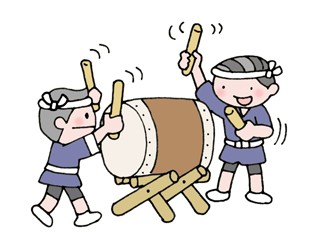 イラスト：太鼓を叩く人