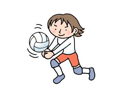 イラスト：バレーボールをしている人