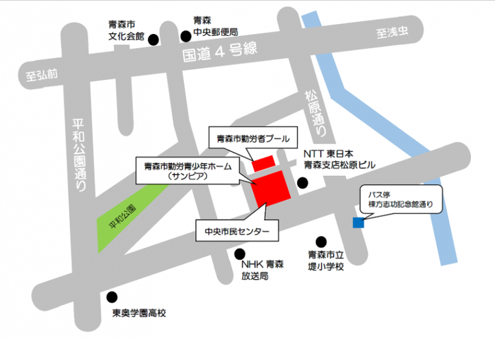 地図：中央市民センター周辺地図