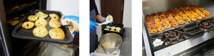 写真：ベーグルラスク製造の様子