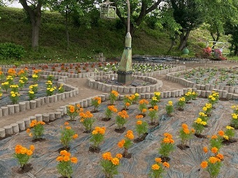 写真:防草シートを敷く