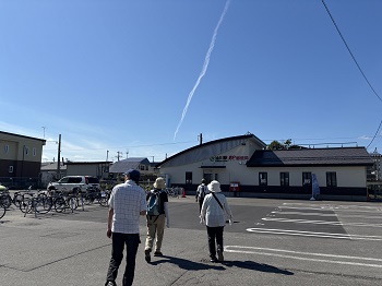 写真：今回は油川駅で休憩 ゆっくり一息つきました