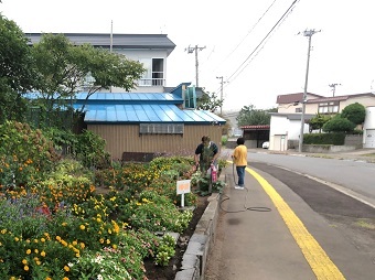 写真:草刈り作業をしている様子