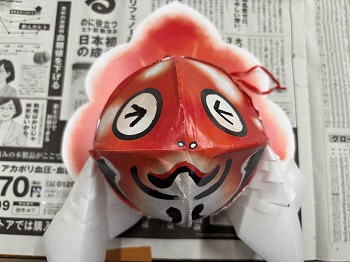 個性豊かな金魚ねぶたの完成の写真