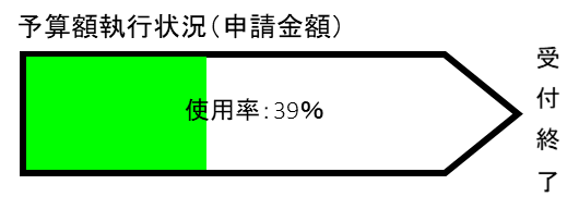 図：予算執行状況（申請金額）使用率39％
