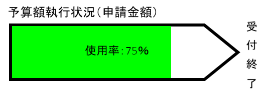 図:予算執行状況(申請金額)使用率75%