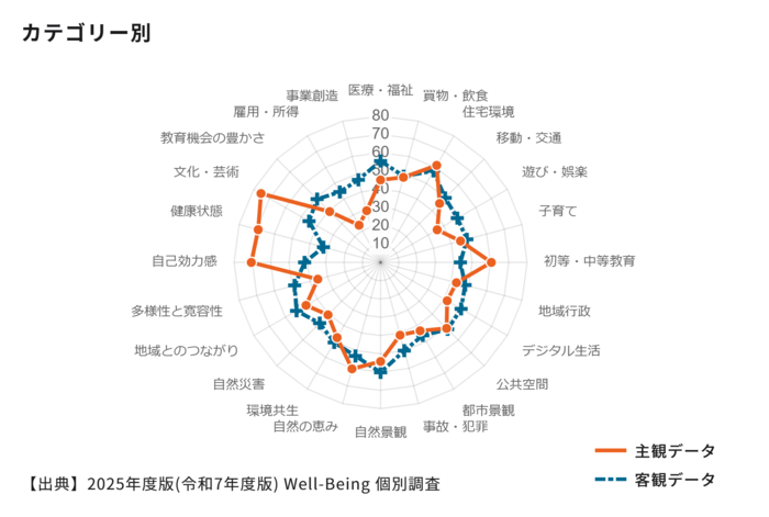 令和6年度地域幸福度（Well-Being）指標調査結果（カテゴリー別）