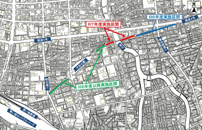 実施個所の地図