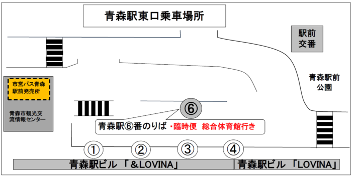 青森駅東口乗車場所