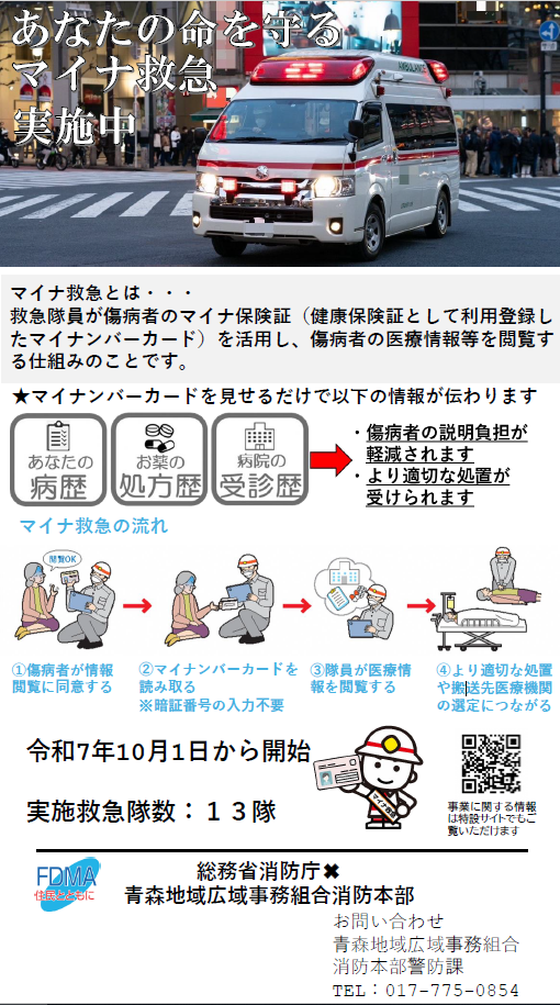 マイナ救急実証事業実施中