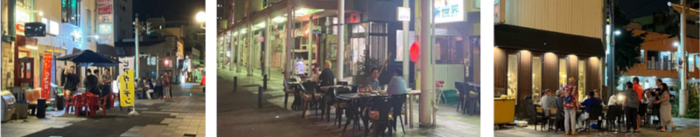 柳町通りのテラス席設置