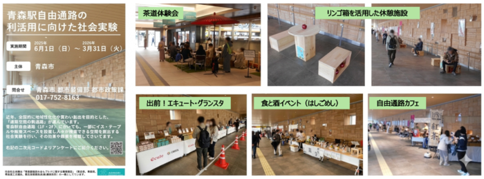 青森駅自由通路の利活用に向けた社会実験