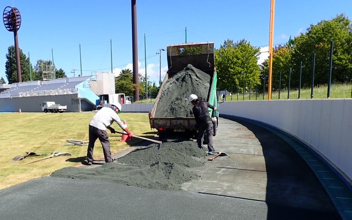 ウォーニングゾーン舗装の様子