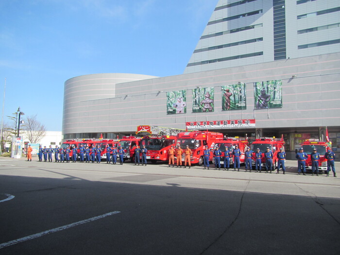 防災パトロール出動式