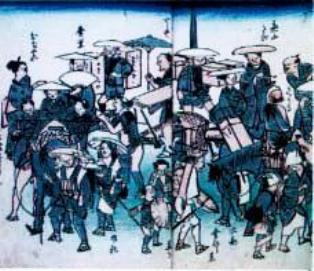 伊勢神宮へ向かう人びと(東海道風景図絵) 伊勢神宮へ向かう人びと(東海道風景図絵)