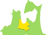 青森県全体から見た青森市の地図
