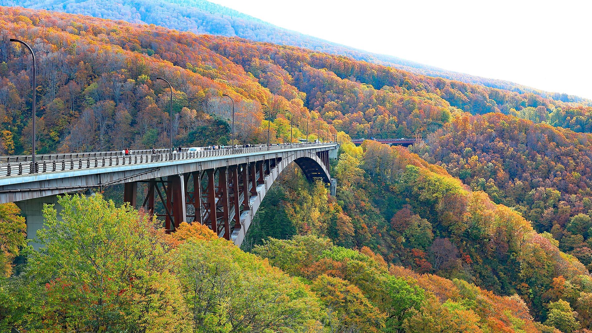城ヶ倉大橋の紅葉の写真